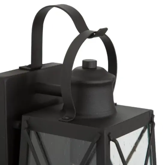 12.5" Metal/Glass "X" Outdoor Wall Lamp Black - LNC image {3}