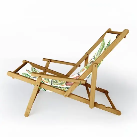 Cat Coquillette Happy Sloth Tropical Green Rainforest Sling Chair - Green - Deny Designs image {1}
