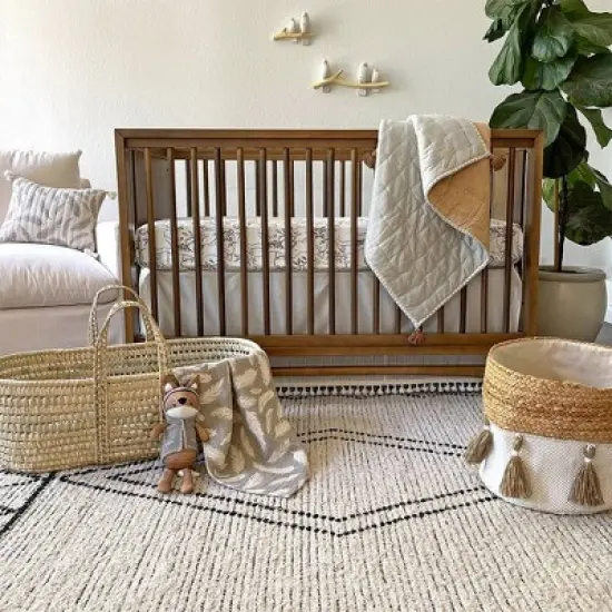 Crane Baby Quilted Baby Reversible Blanket - Ezra Copper image {4}