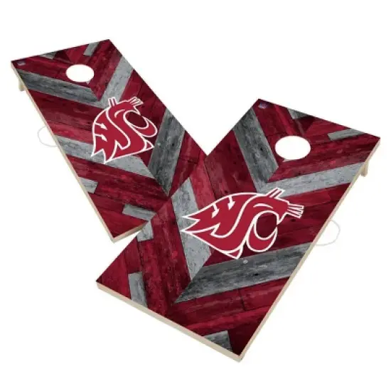 NCAA Washington State Cougars 2'x4' Solid Wood Cornhole Board image {1}