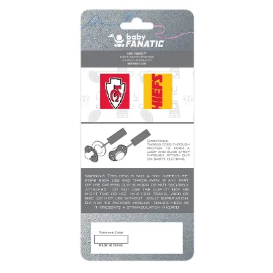 BabyFanatic Officially Licensed Unisex Baby Pacifier Clip 2-Pack - NFL Kansas City Chiefs image {3}