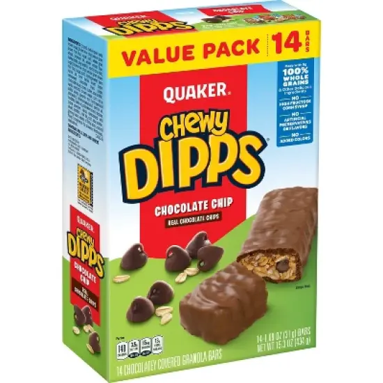 Quaker Chewy Dipps Chocolate Chip Granola Bars - 15.3oz/14ct image {8}