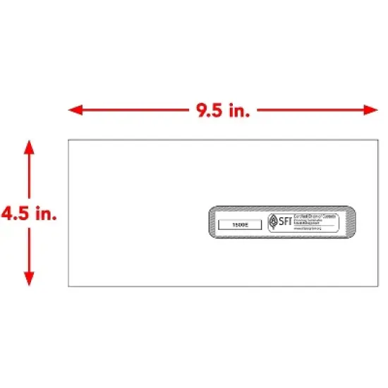 ComplyRight CMS-1500 Gummed #10 Document Envelopes 4 1/2" x 9 1/2" White 1500E image {2}