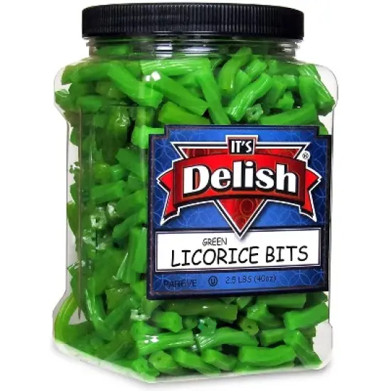 Apple Green Licorice Bits by Its Delish, 2.5 LBS (40 Oz) Jumbo Container Jar image {5}