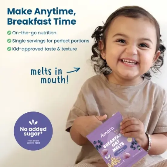 Amara Organic Breakfast Oat Melts Blueberry Baby Snack - 7g image {5}