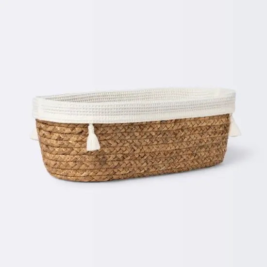 Natural Weave Oval Storage Bin with Waffle Weave Liner - Cloud Island&trade; image {4}