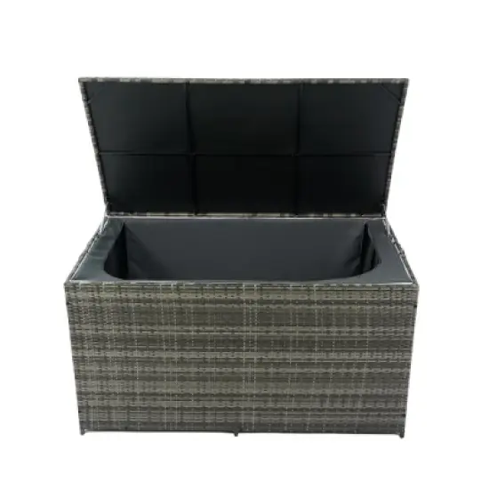 Akoasm 200 Gallon Outdoor Storage Deck Box with Lid For Outdoor Cushions-Grey image {6}