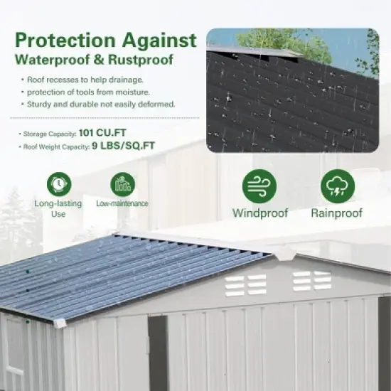 MOEPISY 6ft X 3.5ft Metal Storage Shed, Tool Shed With Peaked Roof Waterproof With Clear Window image {1}