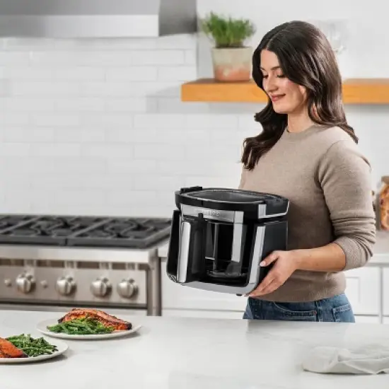 Gourmia 7-Qt. Fry &lsquo;N Fold Digital Air Fryer with 10 Presets & Guided Cooking - Black: Stainless Steel, 1500W, Dishwasher-Safe image {3}