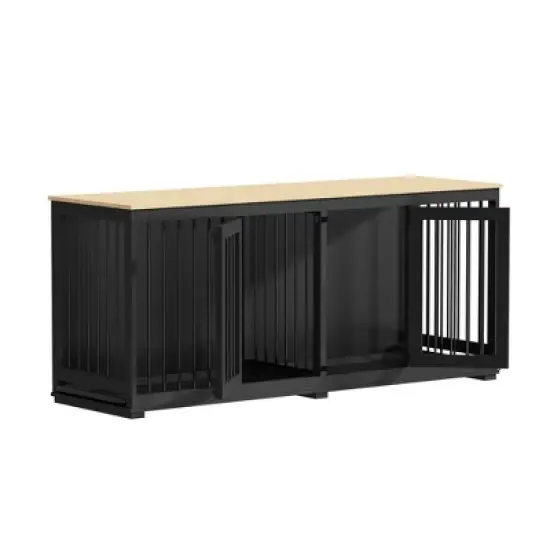 Famapy Indoor Furniture Kennel with Removable Partition Bottom Tray for 2 Dogs image {6}