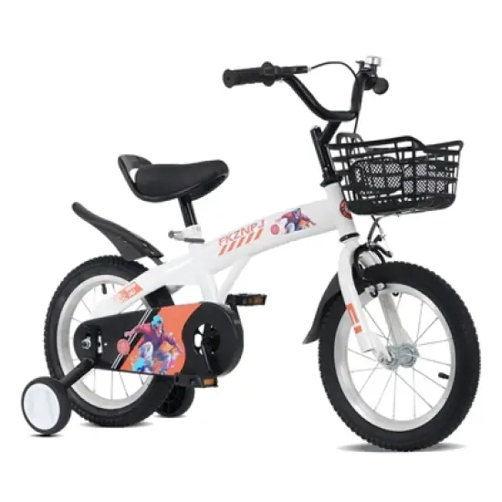 NicBex 18" Kids Bike with Detachable Auxiliary Wheels for Girls & Boys Aged 5-10,Height 45-57",Carbon Steel Frame,Heavy Duty Front Basket image {9}