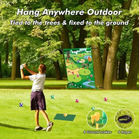Vatos Outdoor Golf Chipping Game Mat with Club, Toy Sports Equipment Stick Chip Game image {4}