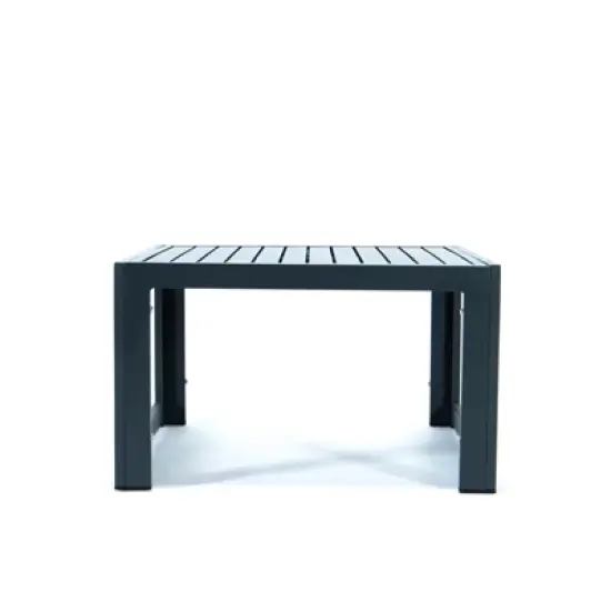 LeisureMod Patio Coffee Table with Black Aluminum Frame - Chelsea Collection, Weather-Resistant Design, Perfect for Outdoor Spaces image {3}
