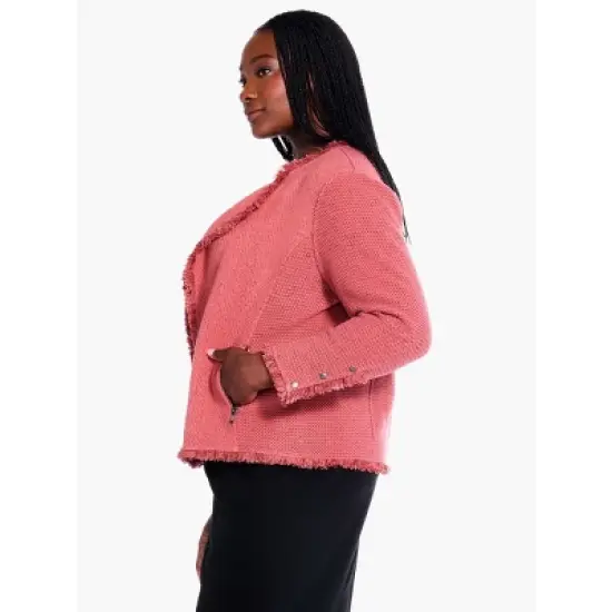 NIC + ZOE Fringe Mix Knit Jacket image {2}