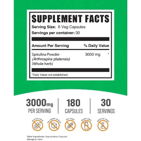 BulkSupplements Spirulina Powder Capsules image {1}