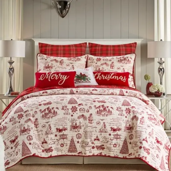 Yuletide Merry Holiday Decorative Pillow Red - Levtex Home image {3}