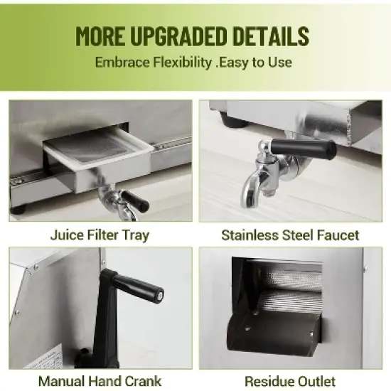 Commercial Sugar Cane Juicer Machine Manual Press Extractor Squeezer 110LBS/H image {3}