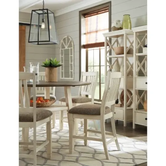 Bolanburg Round Drop Leaf Counter Table Antique White - Signature Design by Ashley image {5}