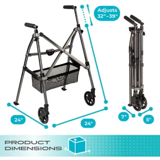Stander Wonder Walker Plus, 2-Wheel Lightweight Folding Walker image {6}