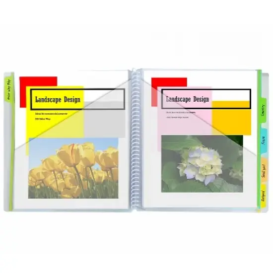C-Line Poly Portfolio with Write-On Index Tabs 10-Pocket Portfolio Spiral Bound Clear Pack of 3 image {2}