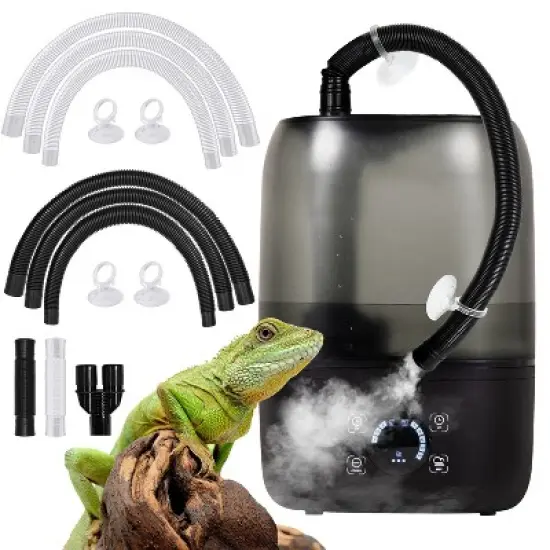 REPTI ZOO Digital Timing Reptile Fogger, Automatic Reptile Humidifier with Double Hose & 4L Reservoir, Large Reservoir Terrarium Humidifier image {5}