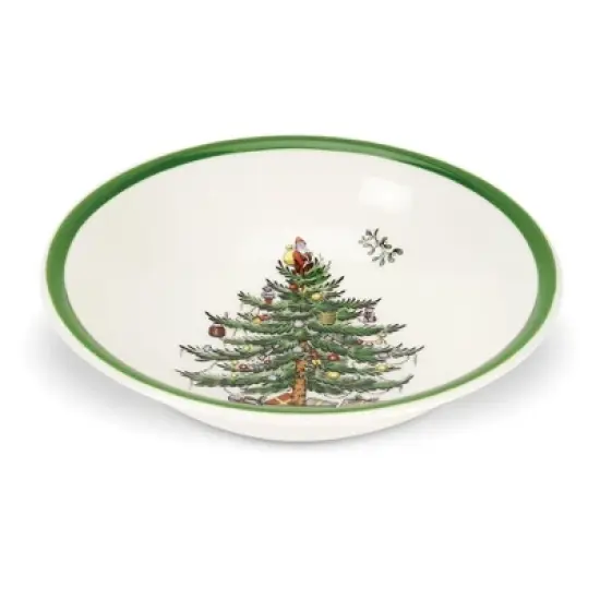 Spode Christmas Tree Ascot Cereal Bowls Set of 4, Use for Breakfast, Oatmeal, Cereal, or Soup Made of Fine Earthenware, Measures 8-Inch image {3}