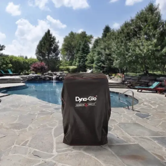 Dyna-Glo DG732ESC Water Resistant Heavy-Duty PVC Shell Premium Vertical Smoker Cover, Black image {1}