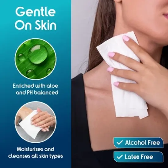 Inspire Rinse Free Body Wash Wipes | Bathing Wipes, Shower Wipes | Extra Large Adult Wipes With Aloe | Cleansing Adult Wipes | Body Wipes image {2}