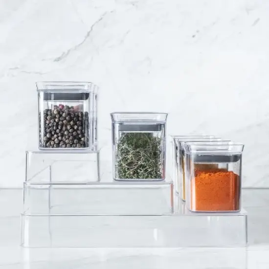 OU Spice Rack Organizer, 13pc 5oz Spice Containers , 3 Tier Clear Spice Holder and Seasoning Organizer for Countertop, Cabinet - Freestanding image {7}