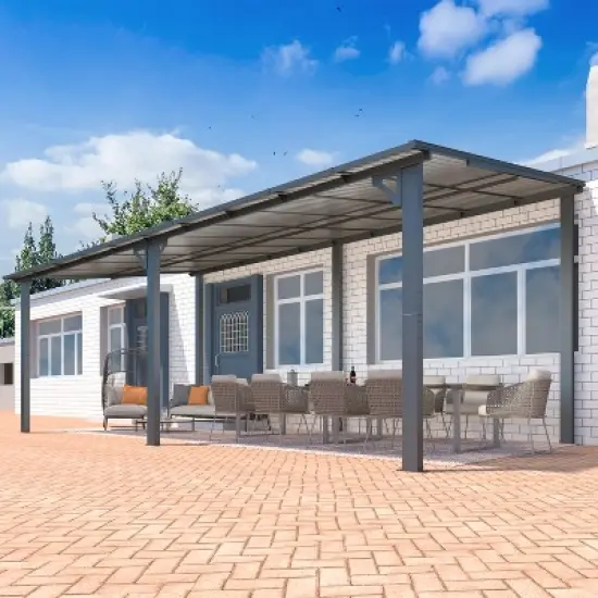 CLIHOME 20 ft. x 10 ft. Polycarbonate Patio Cover Hardtop Gazebo Outdoor Aluminum Pergola For Garden, Patio, Backyard image {1}