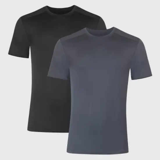 Hanes Premium Men's 2pk Move Breathable Mesh Crewneck T-Shirt X-Temp - Black image {9}