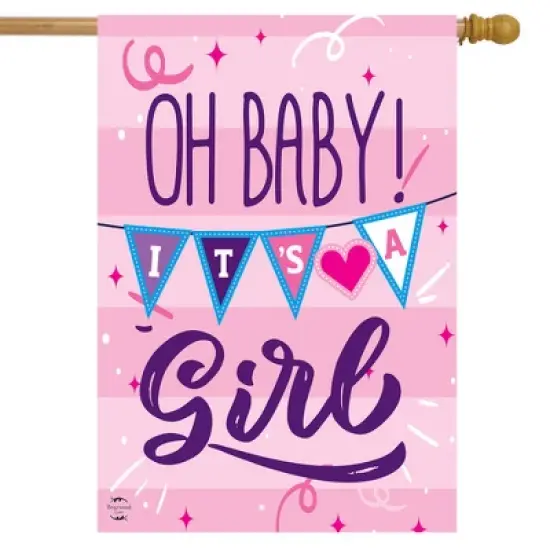 Baby Girl Double-Sided House Flag 28" x 40" Briarwood Lane image {1}