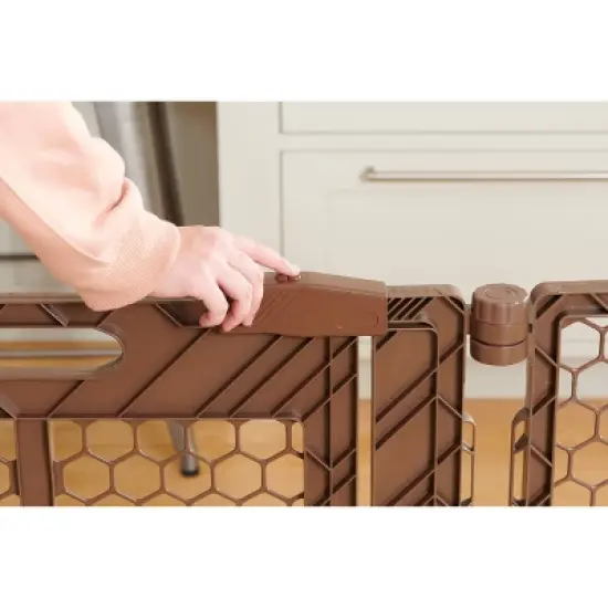 Regalo Plastic Play Yard with Door - Brown image {5}