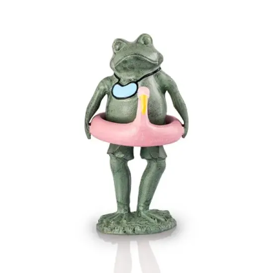 SPI Home Beach Buddy Frog Sculpture &ndash; 19.5-Inch Cast Aluminum Garden Decor with Coastal Theme and Relaxed Pose image {5}