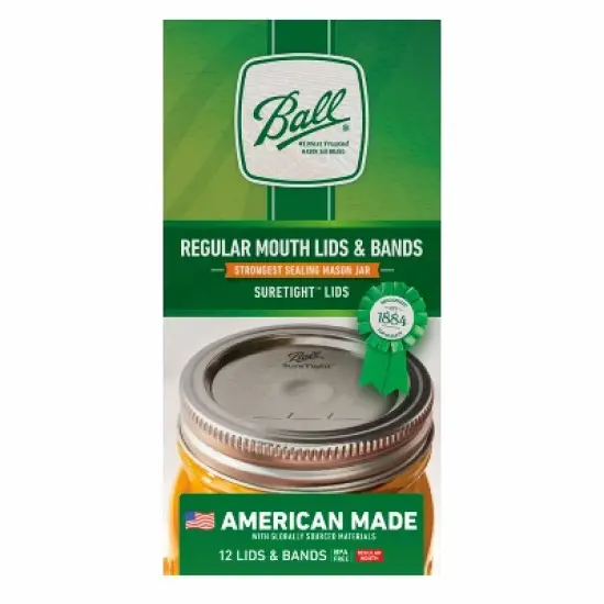 Ball 12pk Glass Mason Jar Lids and Bands - Regular Mouth image {3}