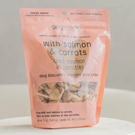 Dexypaws Salmon & Carrot Dog Biscuits 12oz - All Natural Pet Treats, Protein image {4}