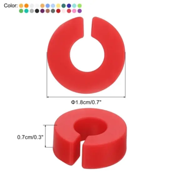Unique Bargains Silicone Comfortable Bright Colors Lightweight Wine Glass Charm 12 Pcs image {1}