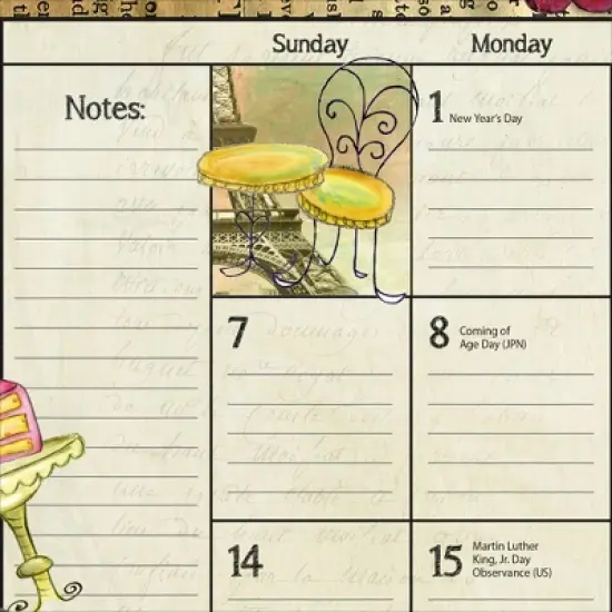 Lang 2024 Desktop Calendar 22"x17" Color My World image {2}