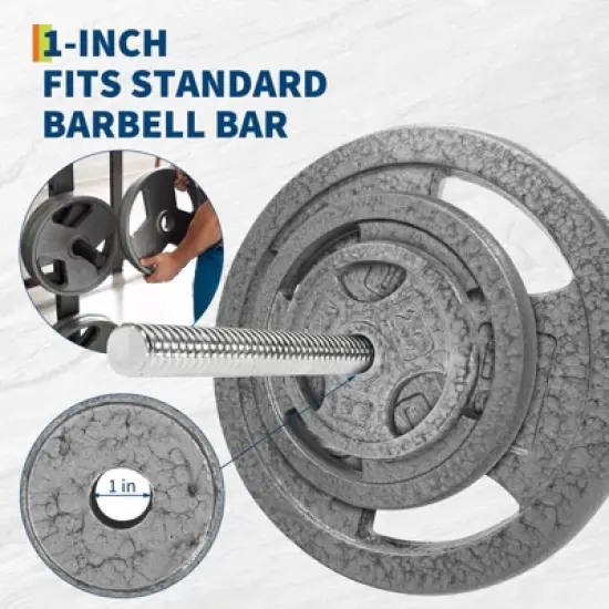 1-Inch Cast Iron Weight Plates Set &ndash; 2.5/5/10/25 LB Options for Home Gym, Weightlifting & Strength Training &ndash; Available in , Pairs, or Sets image {5}