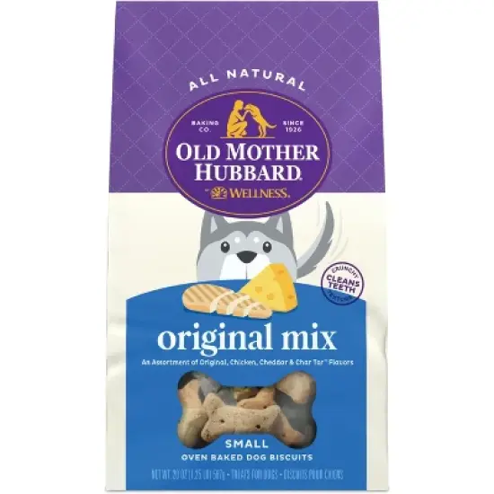 Old Mother Hubbard by Wellness Classic Crunchy Original Assortment Biscuits Small Oven Baked with Carrot, Apple, Cheese and Chicken Flavor Dog Treats image {6}