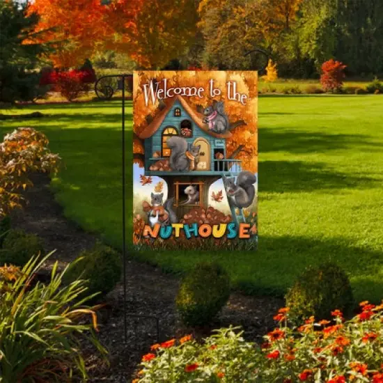 Briarwood Lane Fall Garden Flag 12x18 For Outdoor Fall Welcome To the Nut House For Fall Garden Flag Flags For Outside image {3}