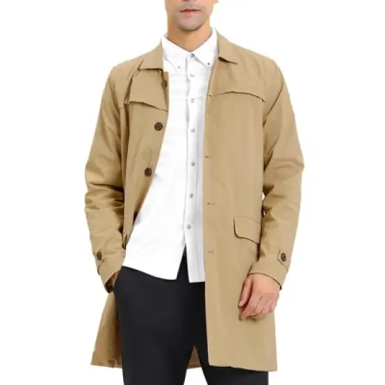 Lars Amadeus Men's Lightweight Single Breasted Slim Fit Jacket Overcoat image {6}