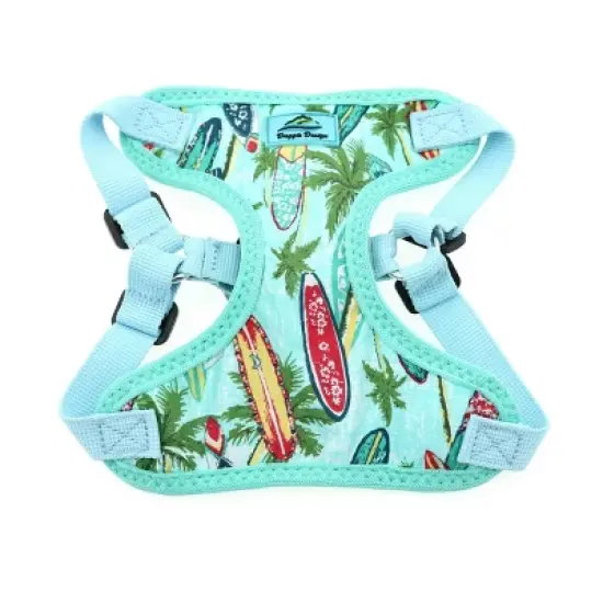 Doggie Design Wrap and Snap Choke Free Dog Harness-Surfboards and Palms image {2}