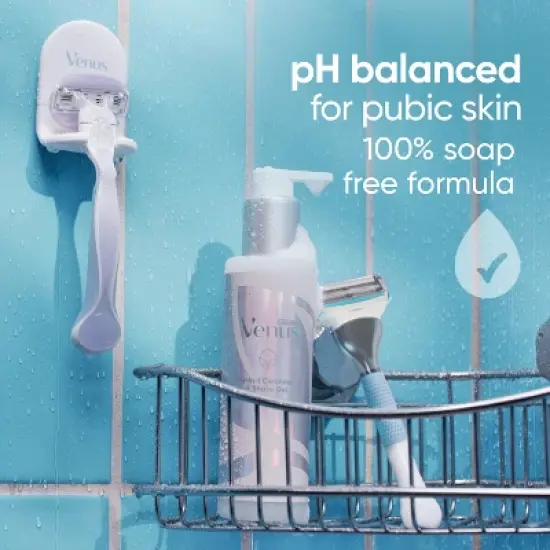 Venus for Pubic Hair and Skin Women's 2-in-1 Cleanser + Shave Gel - Unscented - 6.42oz image {4}