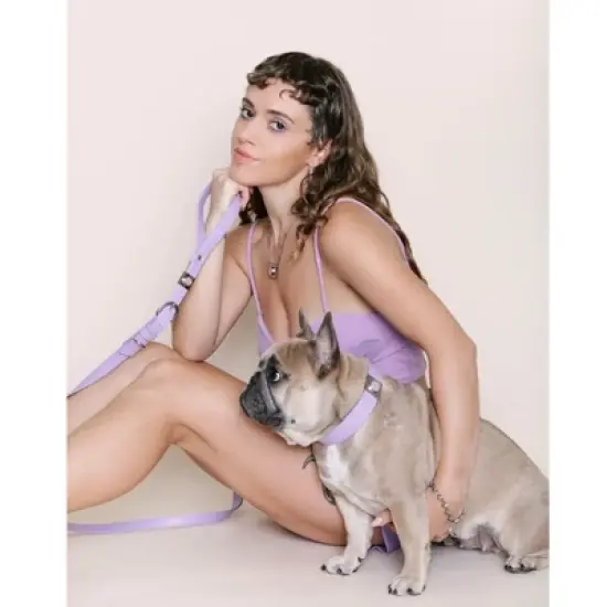 Diphda Lavender Cactus Leather Collar image {1}