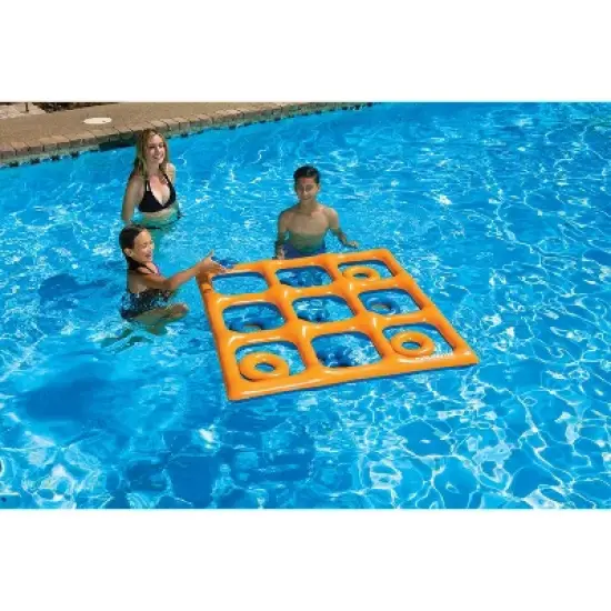 Swimline 48" Orange and Blue Reversible Tic Tac Toe Inflatable Pool Game image {5}