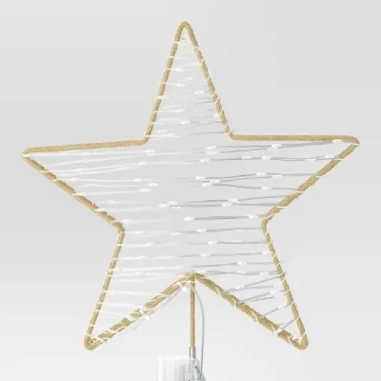 12.25" Lit-Led Champagne Star Twinkle Warm White Dewdrops Christmas Tree Topper - Wondershop&trade; image {3}