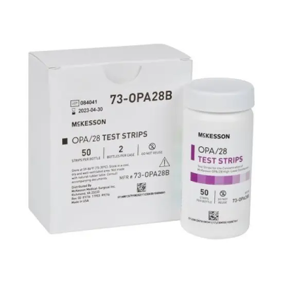 McKesson OPA/28 OPA Concentration Indicator Pad 50 Test Strips Bottle image {5}