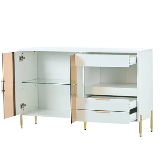 Modern Storage Cabinets with Acrylic Doors and Adjustable Shelves-ModernLuxe image {6}