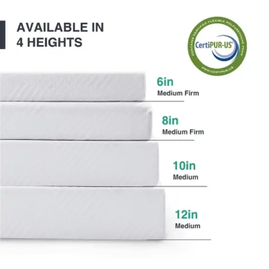 Ego White 6" Medium Gel Green Tea AeroFusion Memory Foam Mattress image {5}